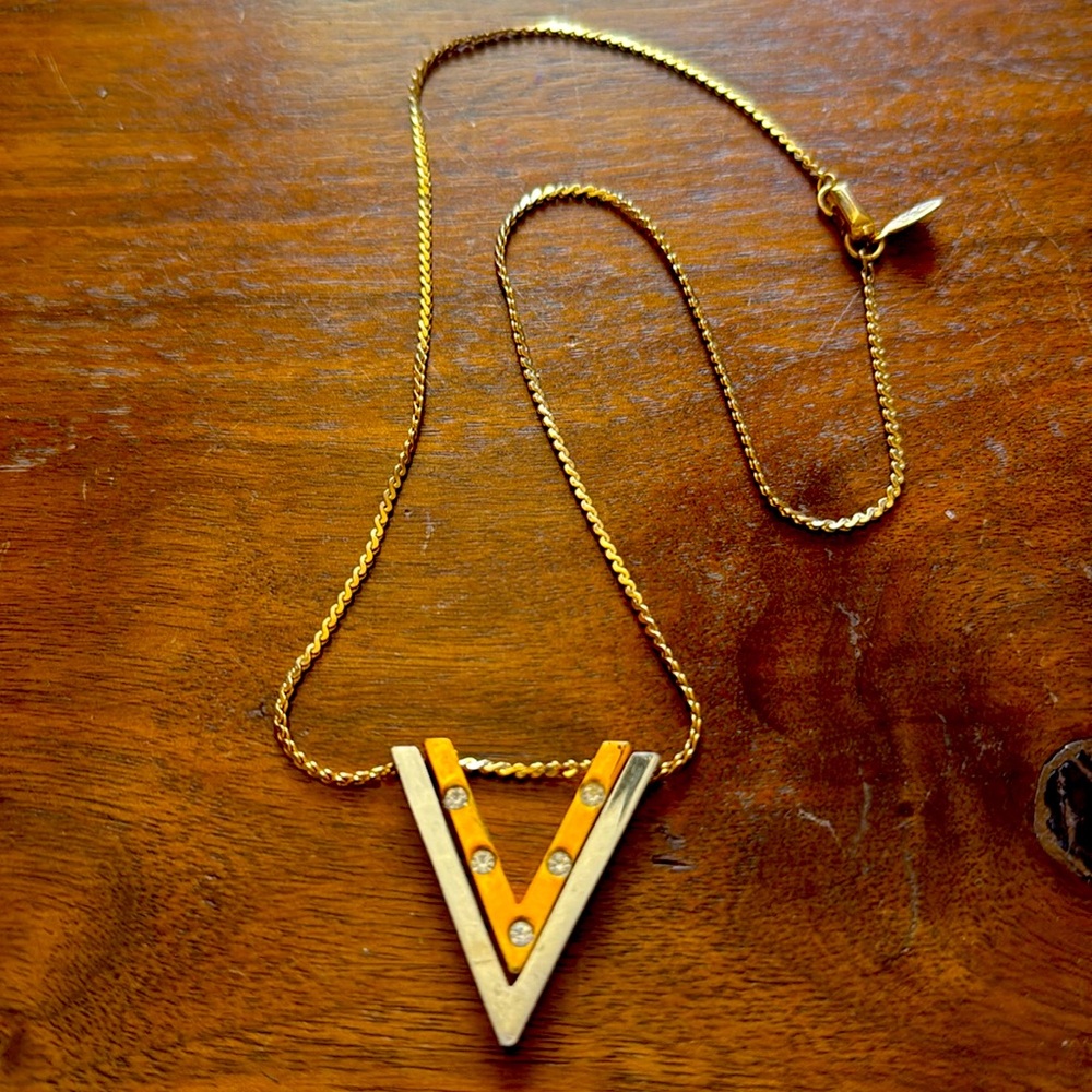 Vintage DVF Necklace Logo Monogram